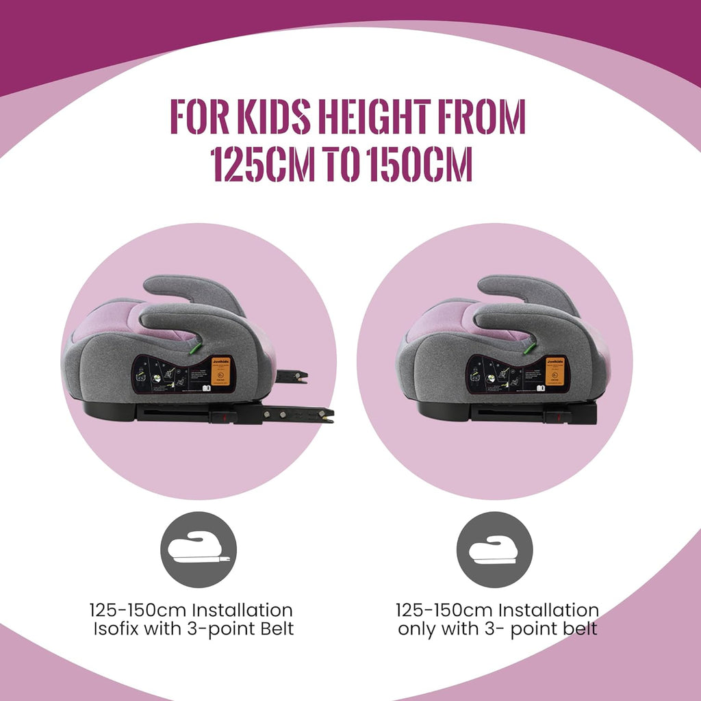 Jovikids I Size Booster Seat with ISOFIX 125 150 cm Group 3 WD020 Blue Age 6 Years to 12 Years Peekaboo
