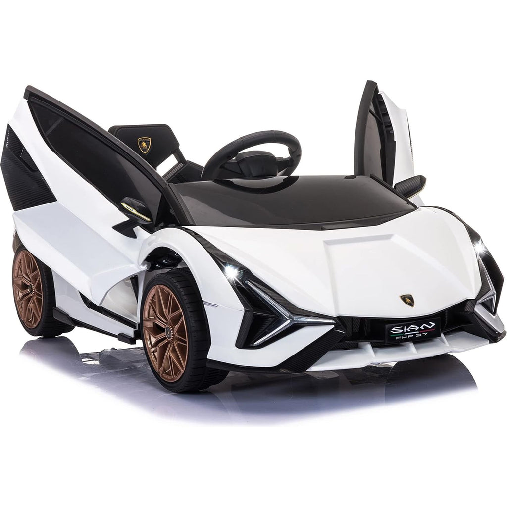 Lamborghini SIAN 12V Electric Car Ride On Toy White Age- 3 Years & Above