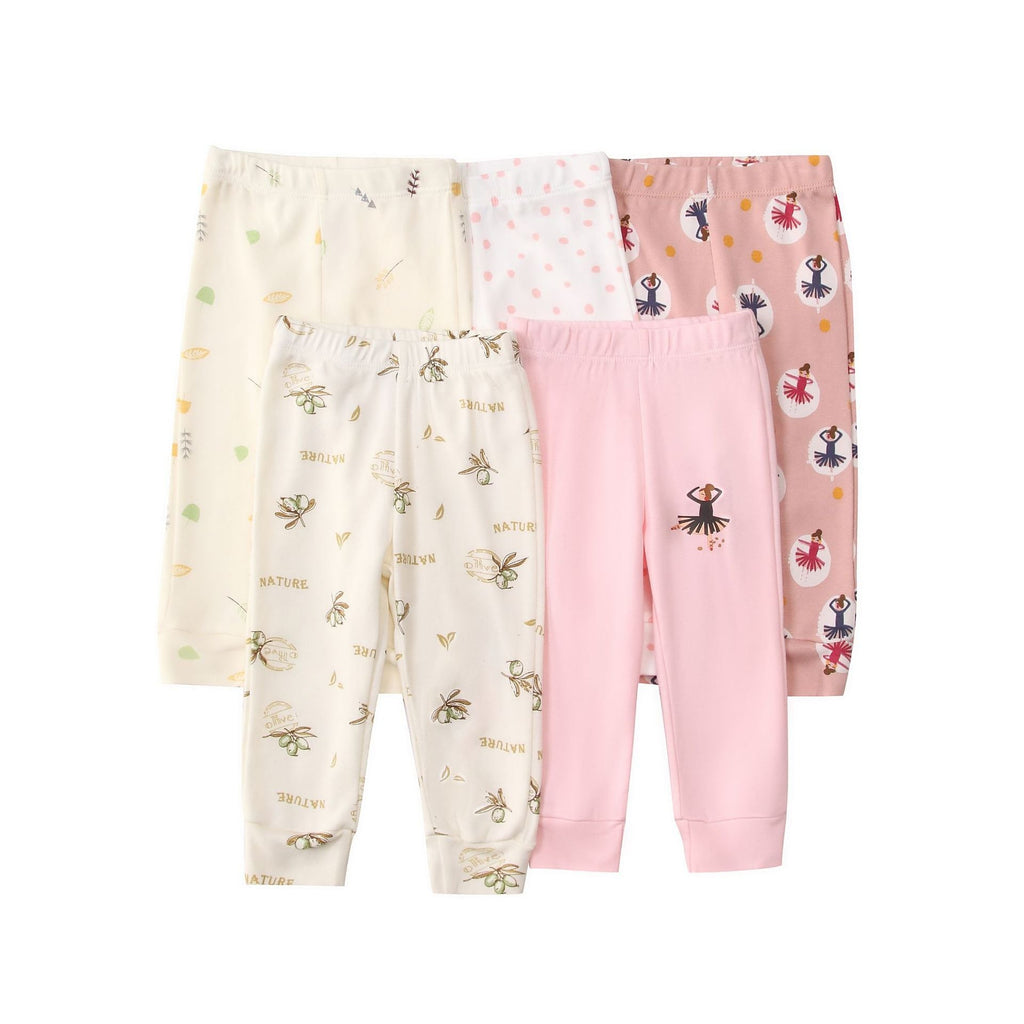Mamas & Papas Infant Girls Cute 5-Piece Leggings Multicolor WD34007