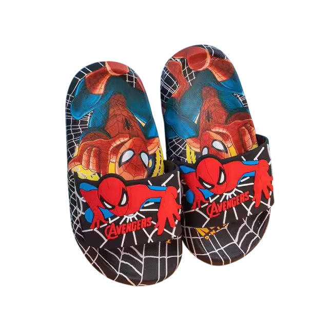Marvel Spiderman Printed Cute Waterproof Kids Slippers Black