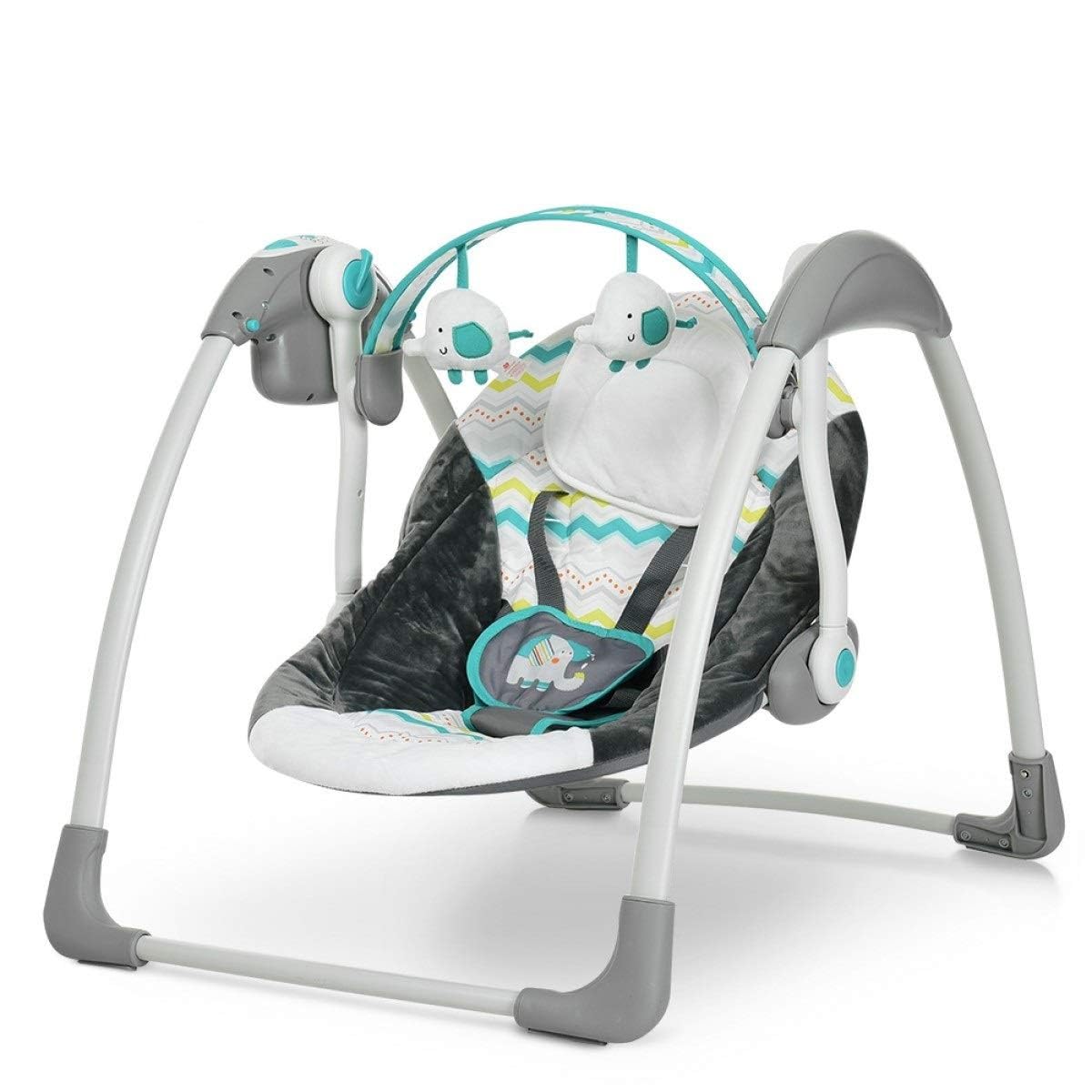 Mastela Baby Deluxe Portable Swing Chair Green Grey 6503 Age Newborn to 24 Months Holds upto 11 Kgs Peekaboo