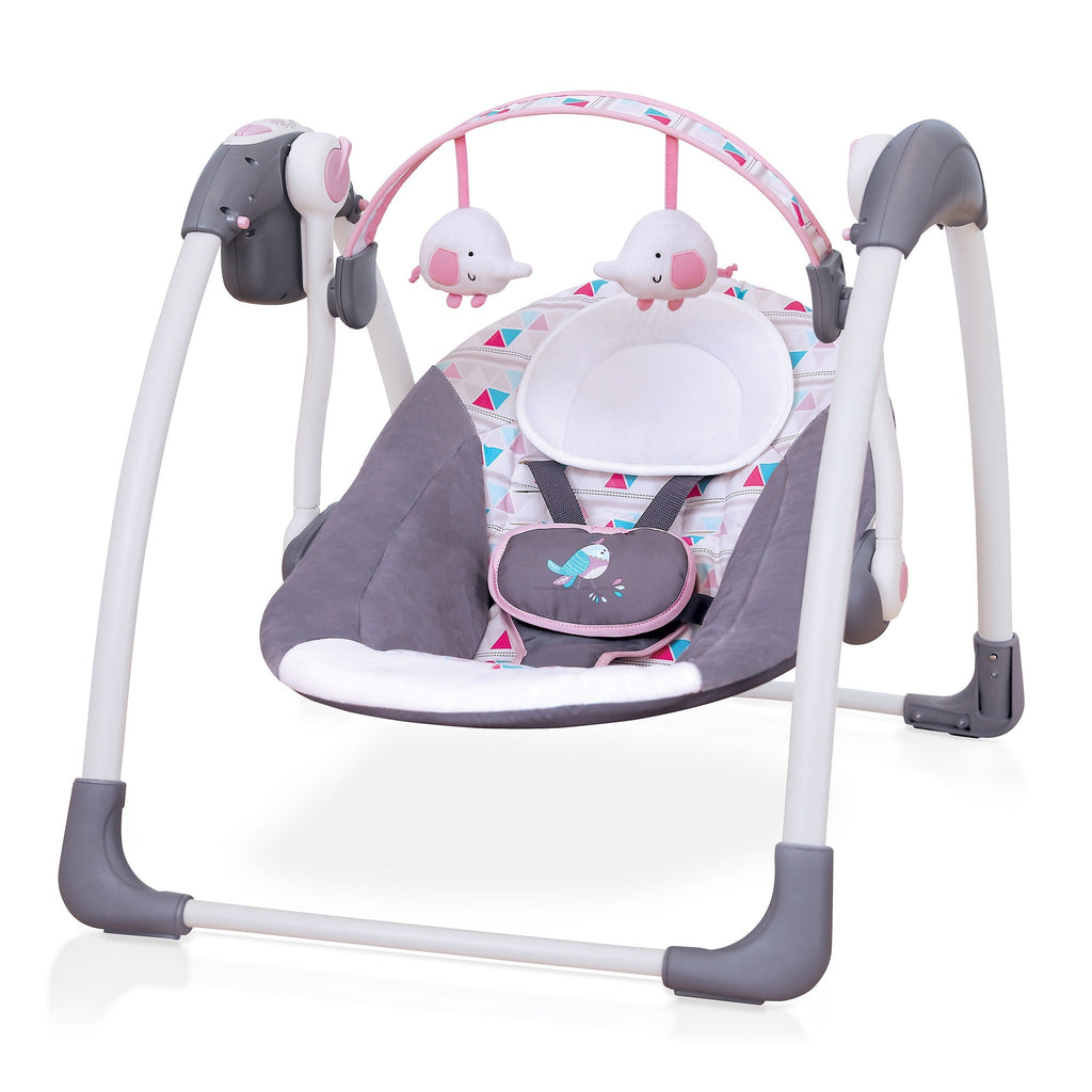 Mastela Baby Deluxe Portable Swing Chair Pink & Grey 6504 Age- Newborn to 24 Months (Holds upto 11 Kgs)