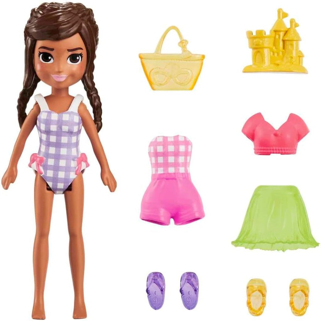 Mattel Polly Pockets Mini Beach Doll with Clothes & Accessories Multicolor Hnf50/Hkv86