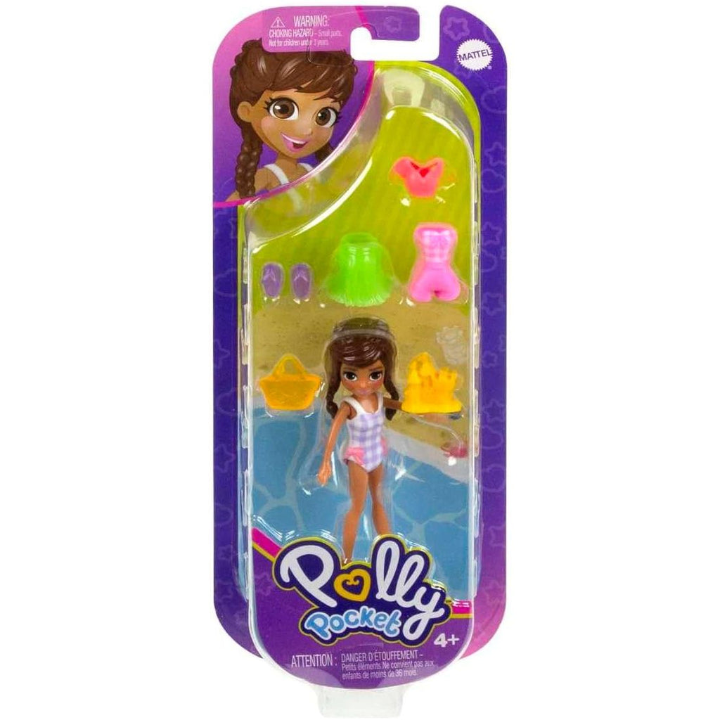 Mattel Polly Pockets Mini Beach Doll with Clothes & Accessories Multicolor Hnf50/Hkv86
