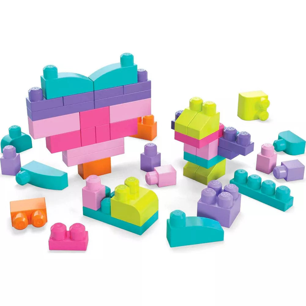 Mega Bloks First Builders Big Building Bag 80 Pieces Pink Age- 12 Months & Above