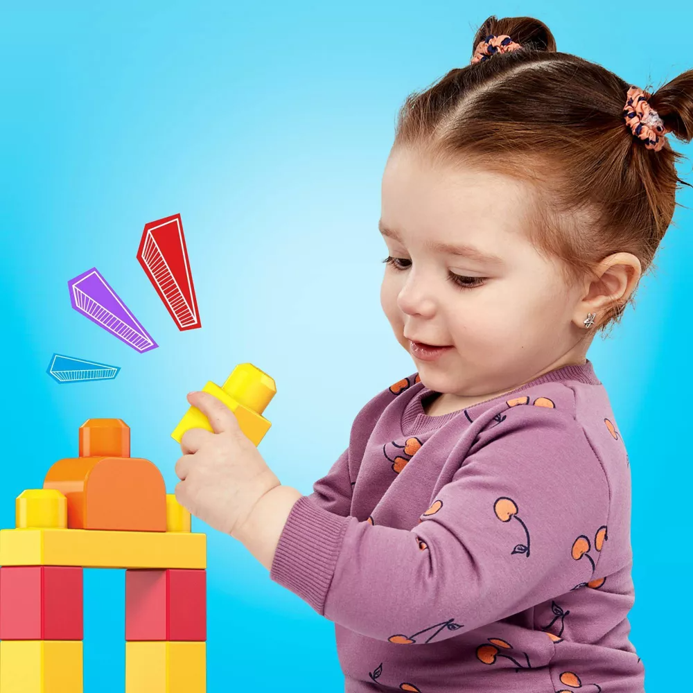 Mega Bloks First Builders Big Building Bag Classic 80 Pieces Multicolor Age- 12 Months to 5 Years