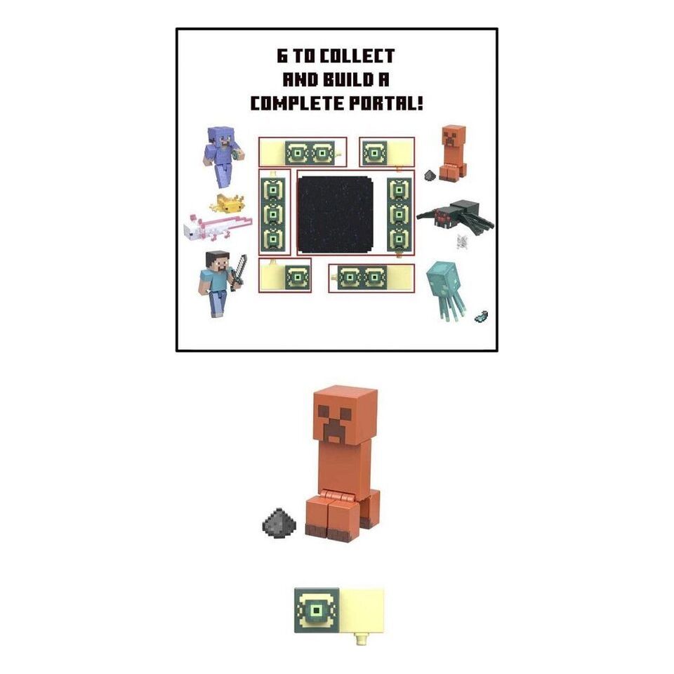 Minecraft 3.25-Inch Damaged Creeper Action Figure Gtp08 Orange Age- 6 Years & Above