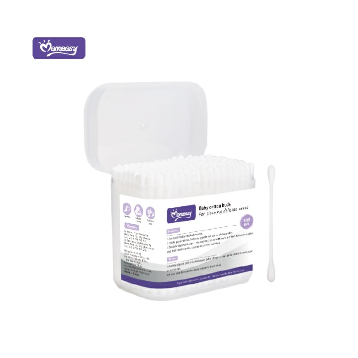 Momeasy Cotton Buds with Can pack of 200 46018 Age- 6 Months & Above