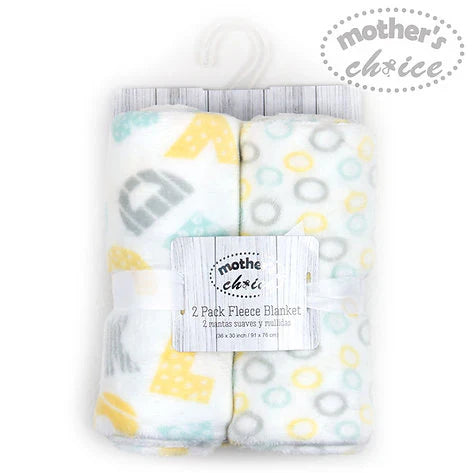 Motherschoice 2-Pack Printed Fleece Blanket  Age- Newborn to 4 Years Multicolor IT3500