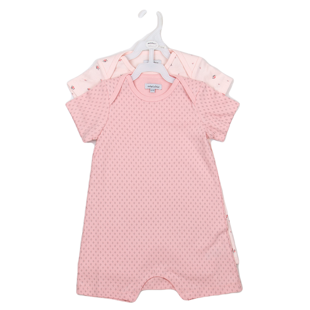 Motherschoice 2-Pack Short Sleeve Baby Girls Rompers Pink IT11626