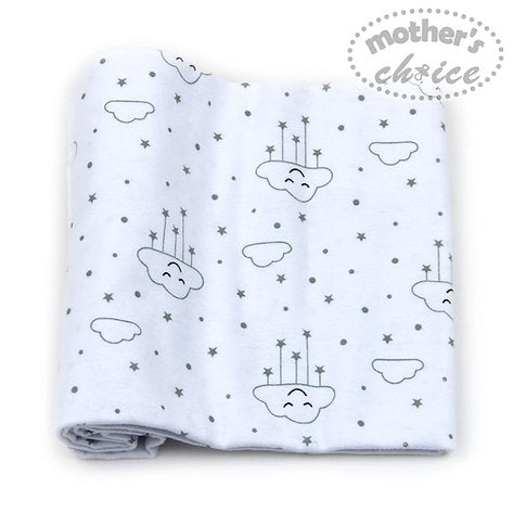 Motherschoice 3-Piece Baby Cotton Swaddle Flannel Receivers Box Set IT3535 Grey/White 