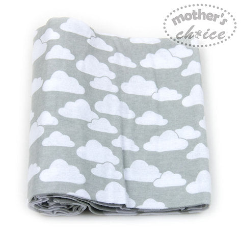 Motherschoice 3-Piece Baby Cotton Swaddle Flannel Receivers Box Set IT3535 Grey/White 
