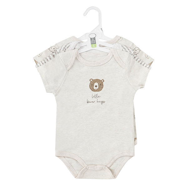 Motherschoice 3-Piece Teddy Bear Supersoft Short Sleeve Bodysuit White IT5630