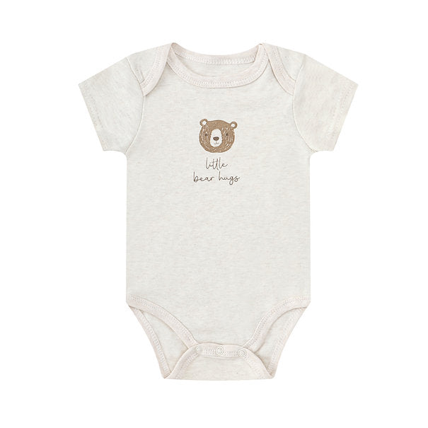 Motherschoice 3-Piece Teddy Bear Supersoft Short Sleeve Bodysuit White IT5631
