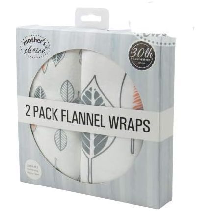 Motherschoice Baby 100 Cotton 2 Pack Flannel Swaddle Wraps IT11414 Age Newborn to 2 Years Peekaboo