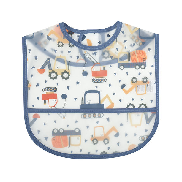 Motherschoice Baby 3-Pack Construction Trucks Themed Waterproof Peva Bibs Blue/White IT4396 Age- 9 Months to 18 Months