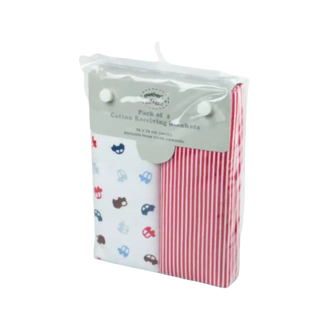 Motherschoice Baby Flannel Receiver Swaddle Pack of 2 (76 x 76 cm) IT9185