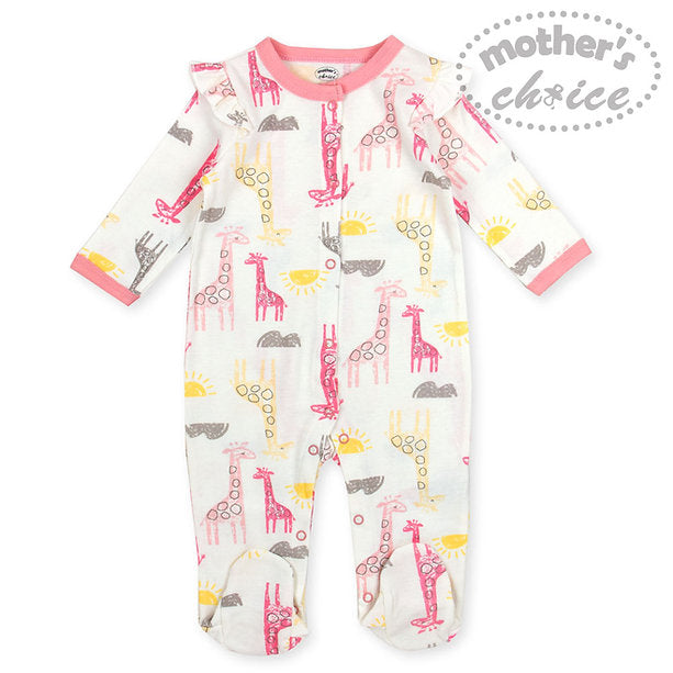Motherschoice Baby Girls Footed Pyjama/ Romper with Headband IT3582
