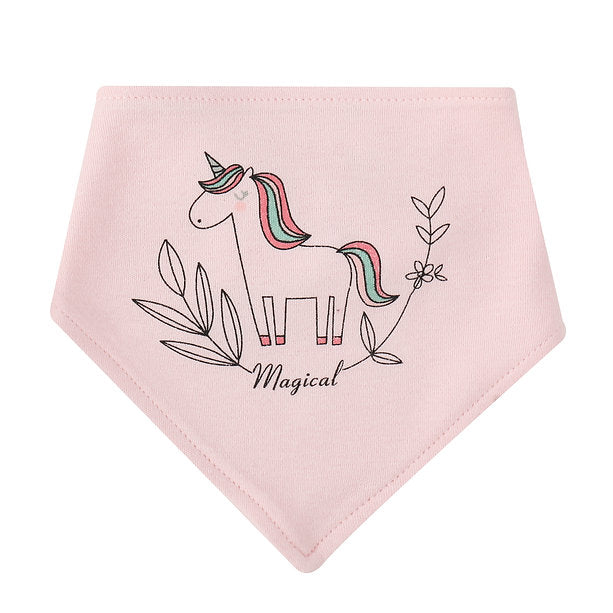 Motherschoice Baby Girls Unicorn 3-Pcs Gift set with Hat, Bibs,Rattle Socks Pink IT4757