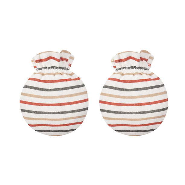 Motherschoice Baby Striped & Dogs Themed 3 Hats & 3 Pair Mittens Set Multicolor IT4987 Age- Newborn to 6 Months