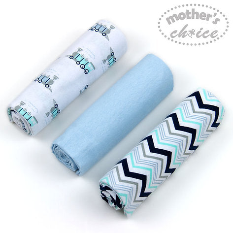 Motherschoice Cotton Flannel Receivers Swaddle Box Set of 3 (76 x 100 cm)  IT3527 Age- Newborn & Above