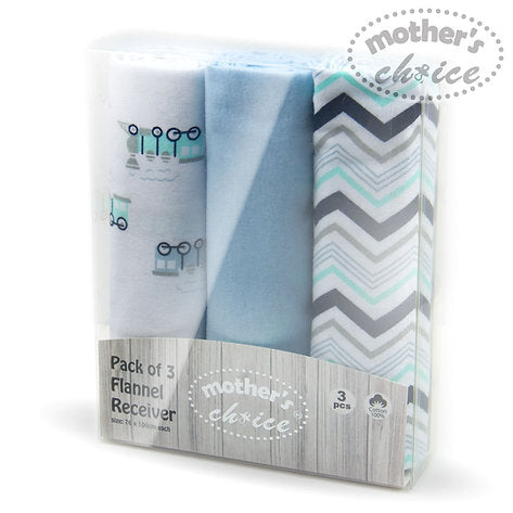 Motherschoice Cotton Flannel Receivers Swaddle Box Set of 3 (76 x 100 cm)  IT3527 Age- Newborn & Above