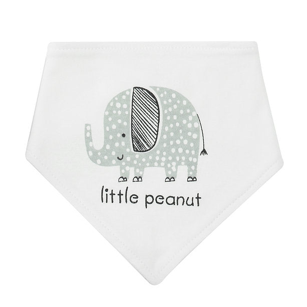 Motherschoice Cute Little Peanut Elepahnt Baby Set of 3 (Hat + Bib + Socks) White/Grey IT4755 Age- Newborn & Above