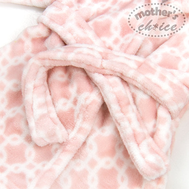 Motherschoice Plush Flannel Bathrobe Pink IT11184 Age- Newborn to 12 Months