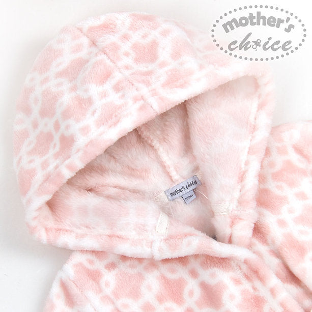 Motherschoice Plush Flannel Bathrobe Pink IT11184 Age- Newborn to 12 Months