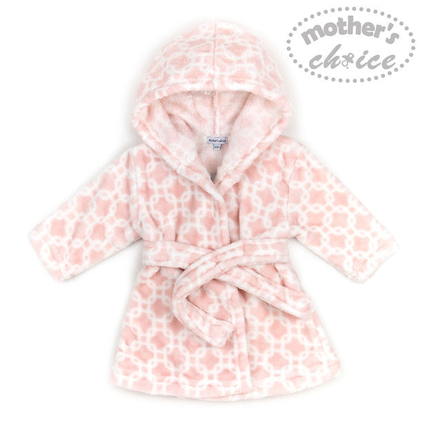 Motherschoice Plush Flannel Bathrobe Pink IT11184 Age- Newborn to 12 Months