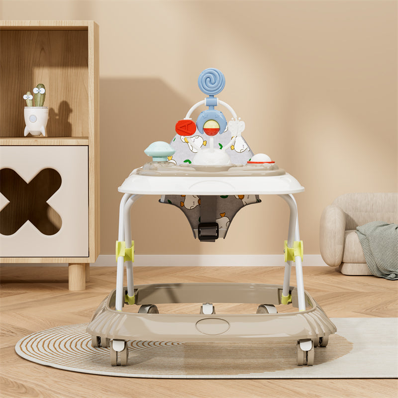 Peekaboo Baby Activity Walker With Music & Toys Beige Khaki Age- 6 Months to 3 Years
