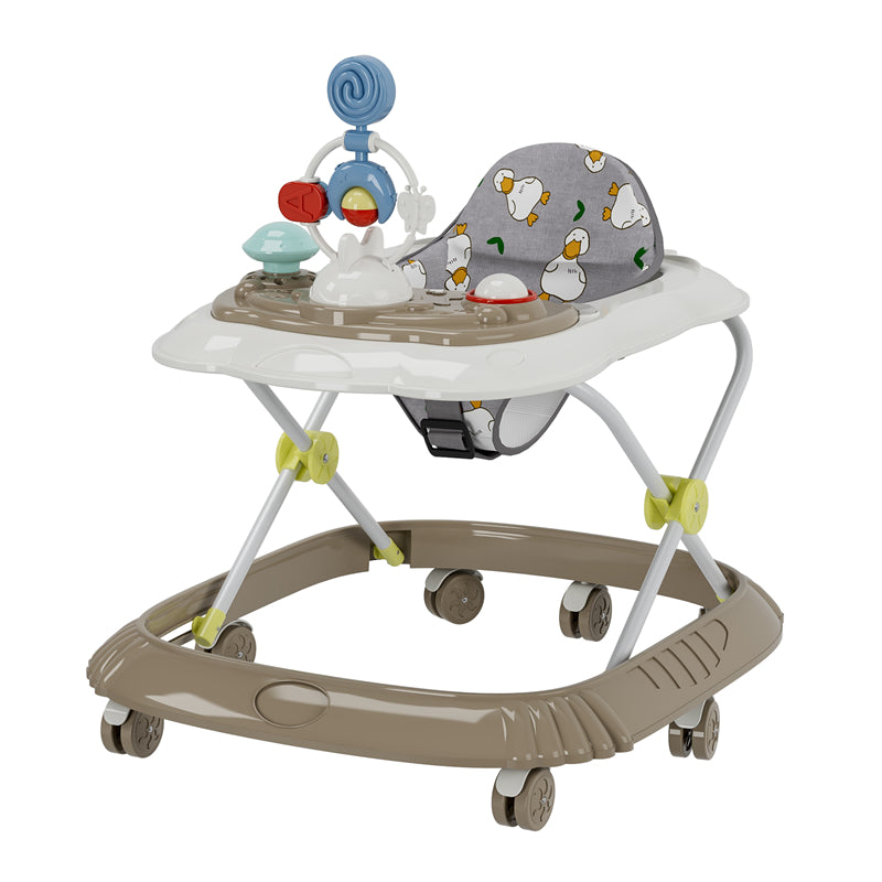 Peekaboo Baby Activity Walker With Music & Toys Beige Khaki Age- 6 Months to 3 Years