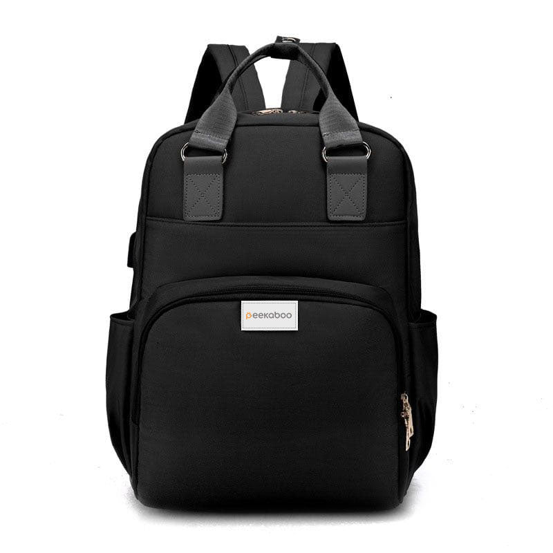 Peekaboo Multiutility Diaper Bag/ Backpack with Black Age- Newborn & Above