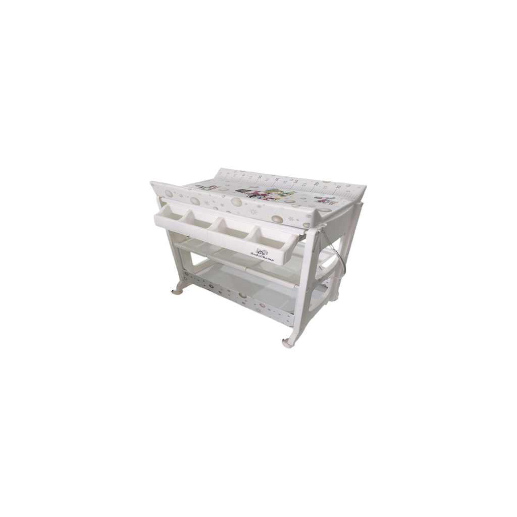 Bear Club Penguin and Snowman Printed Baby 3-in-1 Diaper Changing Table with Bath Tub & Organizer HY-11 Grey Age-Newborn & Above