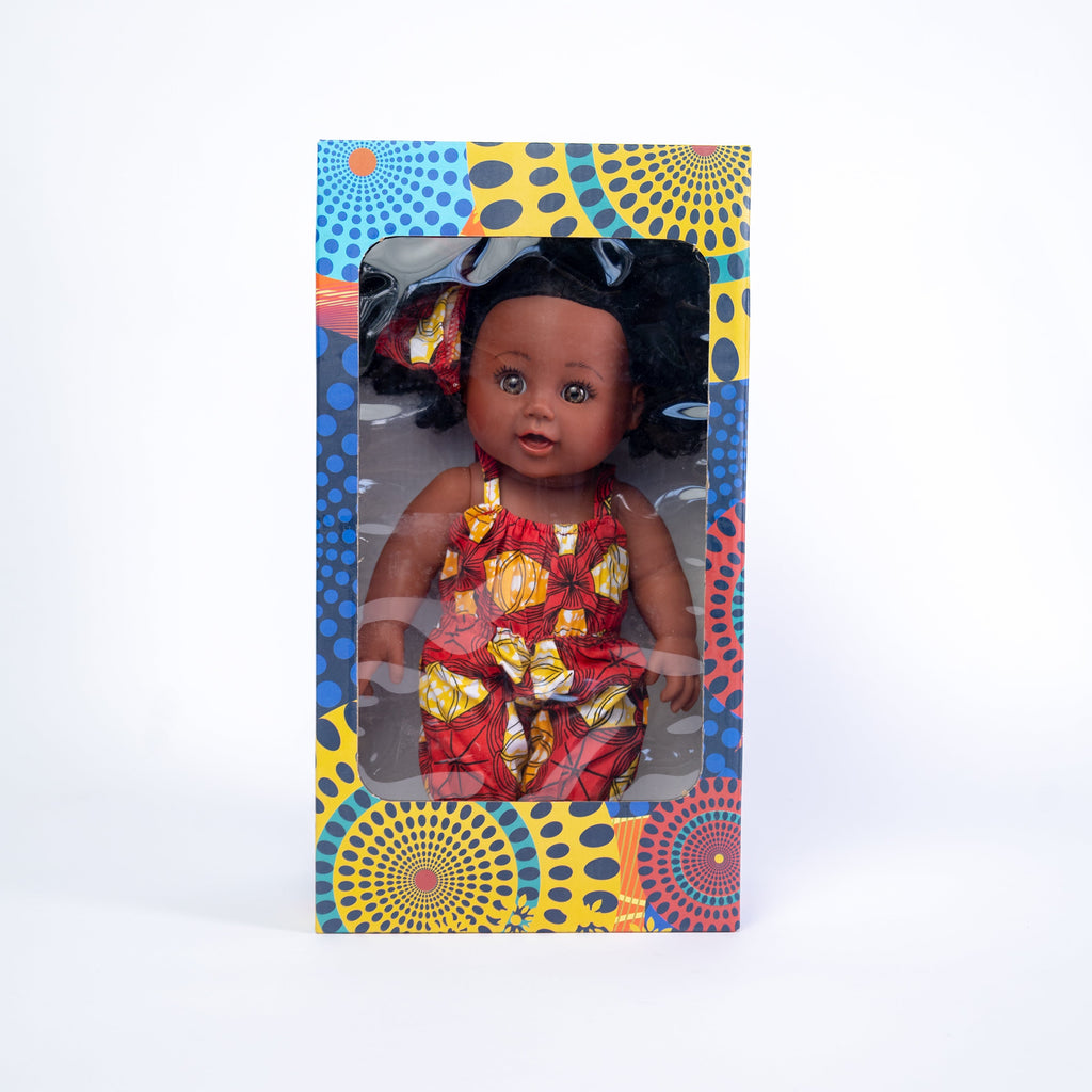 Pibi 12-Inch Baby Kenyan Fashion Doll with Curly Hair Multicolor Age- 4 Years & Above