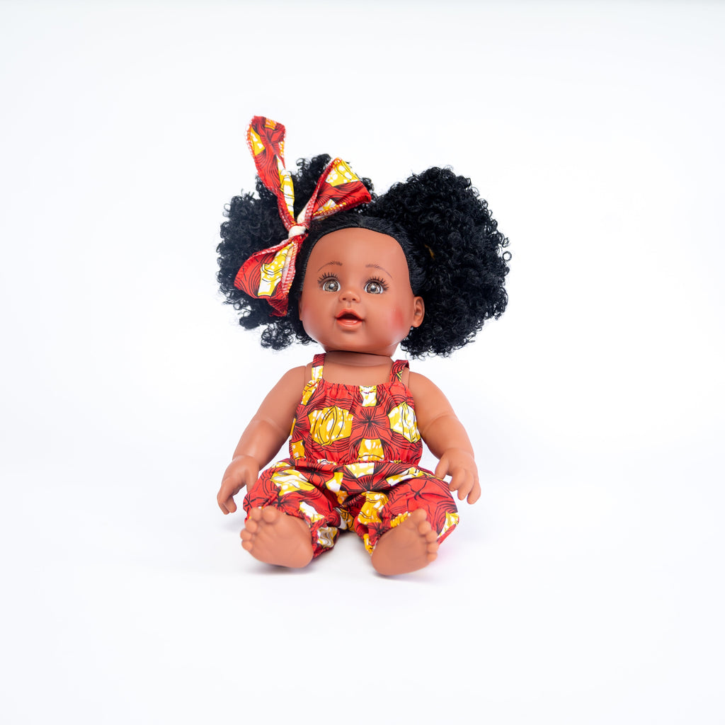 Pibi 12-Inch Baby Kenyan Fashion Doll with Curly Hair Multicolor Age- 4 Years & Above