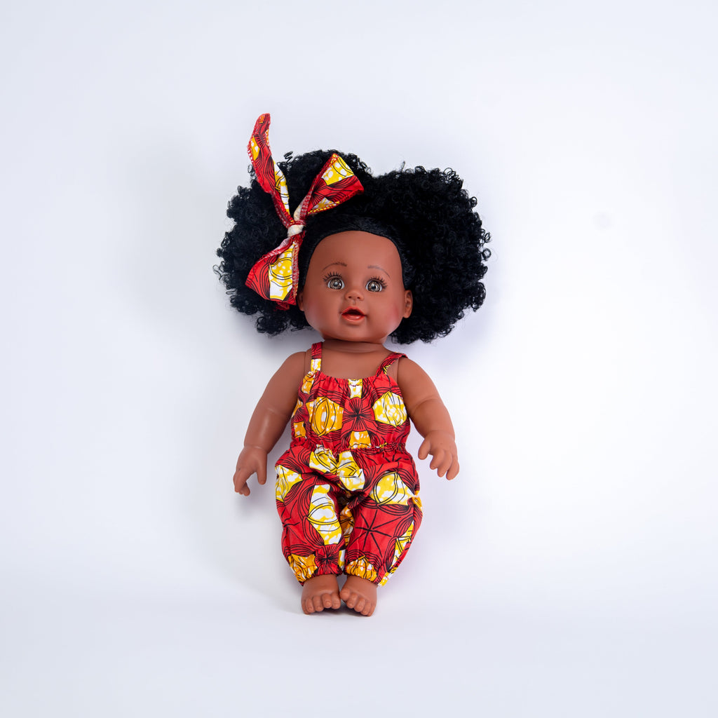 Pibi 12-Inch Baby Kenyan Fashion Doll with Curly Hair Multicolor Age- 4 Years & Above