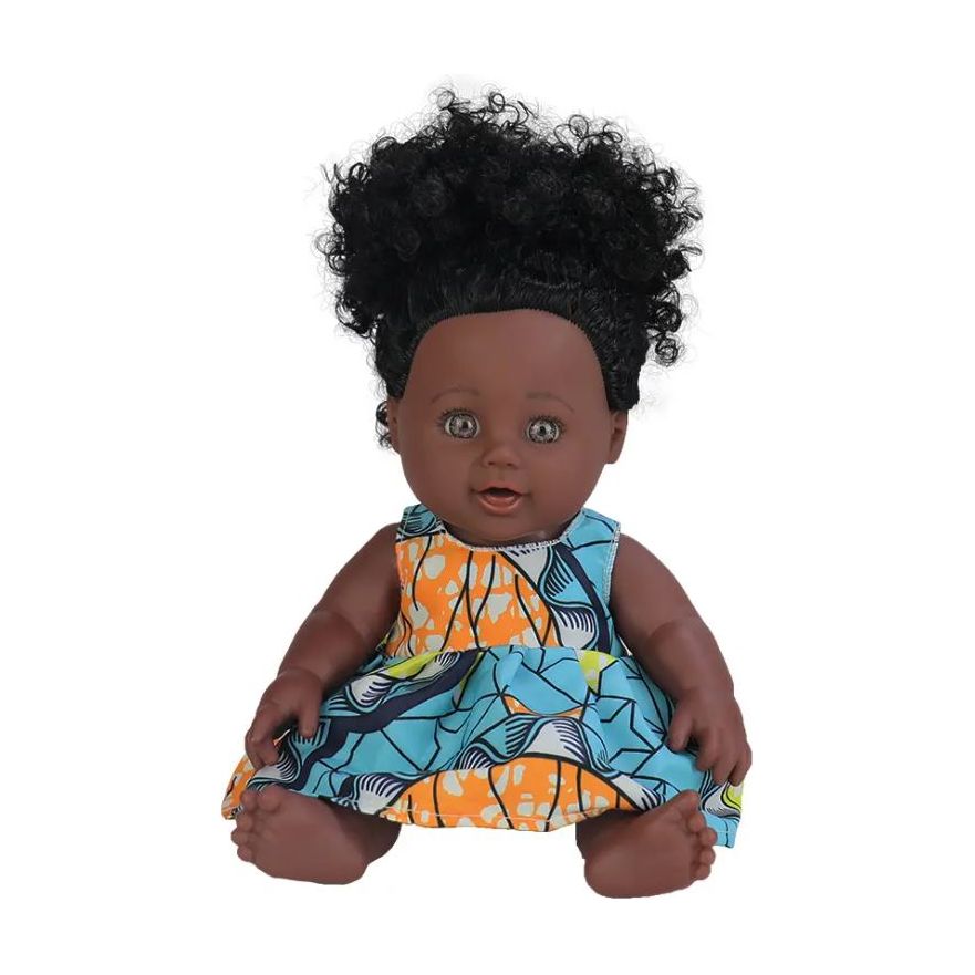 Pibi 12-Inch Baby Kenyan Fashion Doll with Curly Hair Green Age- 4 Years & Above