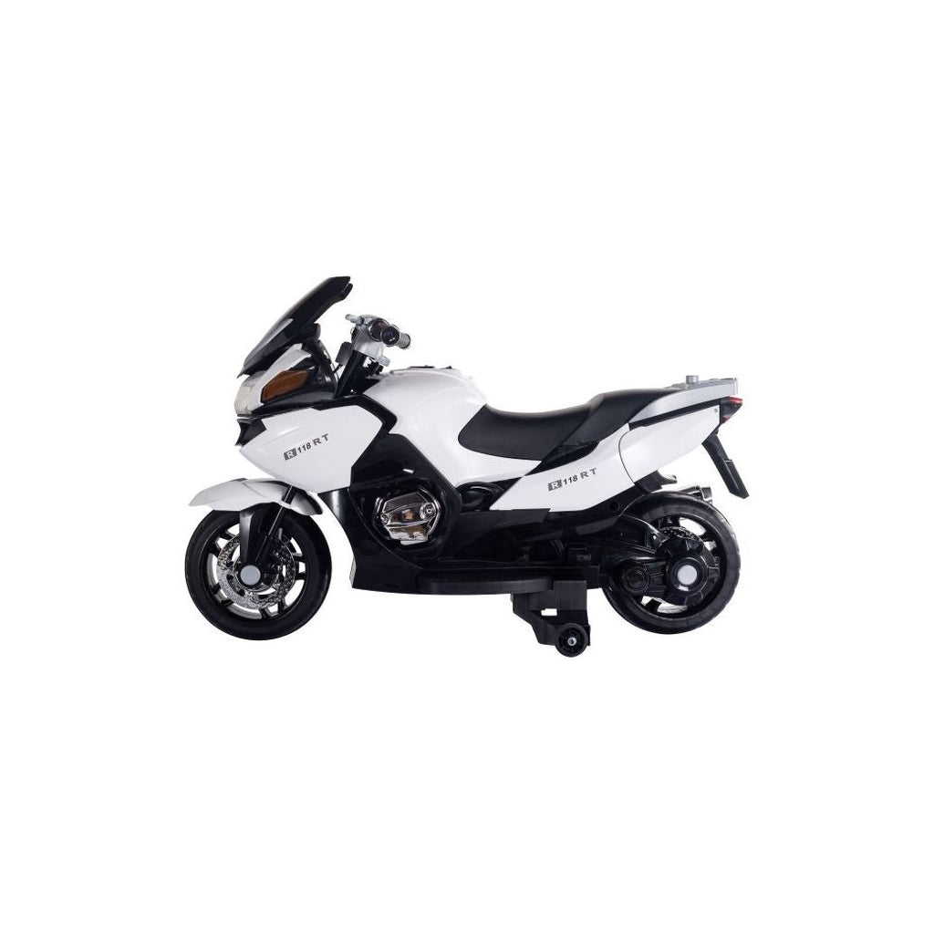 Pibi 12V Motor Bike Ride-On HZB-118  Music & Lights White Age- 2 Years & Above