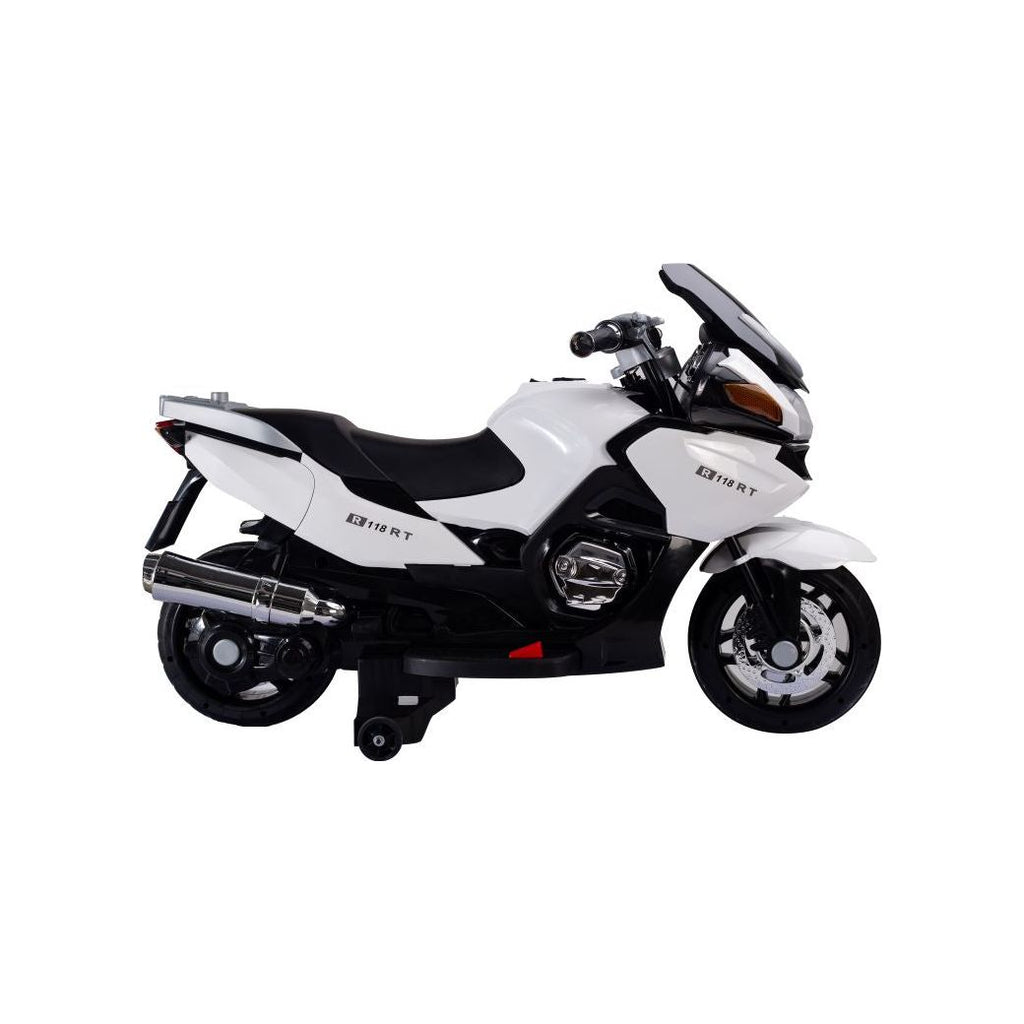 Pibi 12V Motor Bike Ride-On HZB-118  Music & Lights White Age- 2 Years & Above