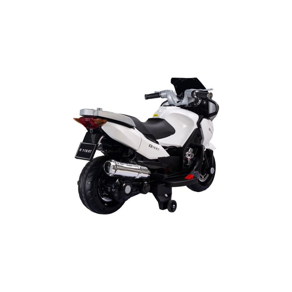 Pibi 12V Motor Bike Ride-On HZB-118  Music & Lights White Age- 2 Years & Above