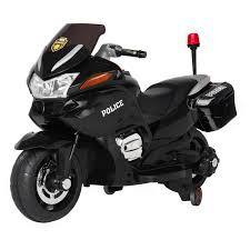 Pibi 12V Police Bike Ride-On HZB-118 Black with With Alarm Music & Lights Age- 2 Years & Above
