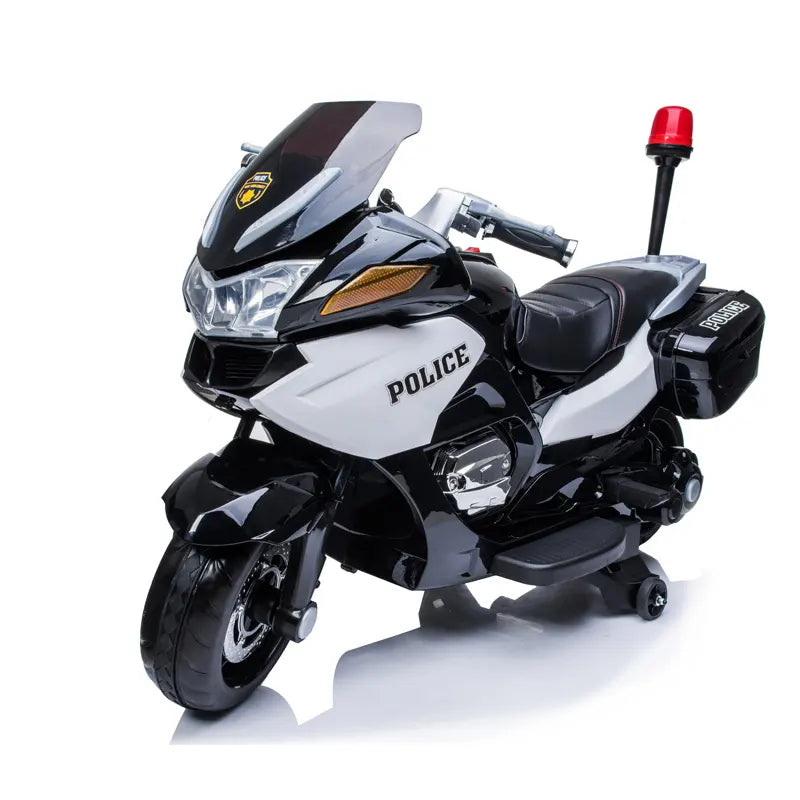 Pibi 12V Police Bike Ride On HZB 118 White with With Alarm Music Lights Age 2 Years Above Peekaboo