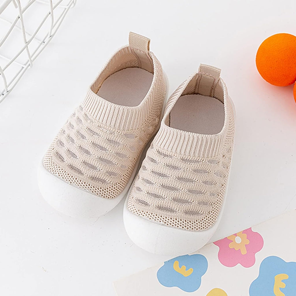 Pibi Baby Soft Sole Slip On Socks Shoes Beige   Age- 6 Months to 3.5 Years