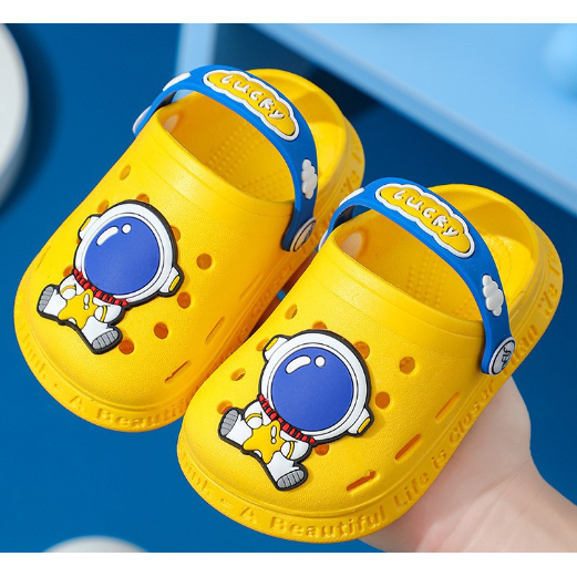 Pibi Boys Cute Space Astronaut Rabbit Clogs Yellow
