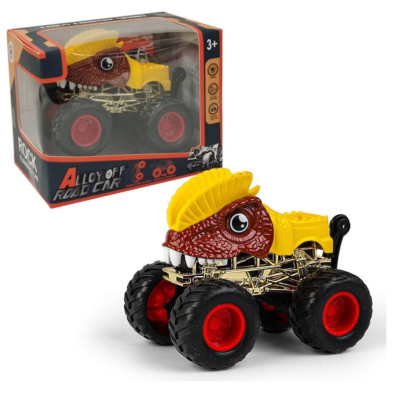 Pibi Dinosaur Pull Back Monster Truck  (3x8x10 cm ) Red/Yellow PBC24004 Age- 3 Years & Above