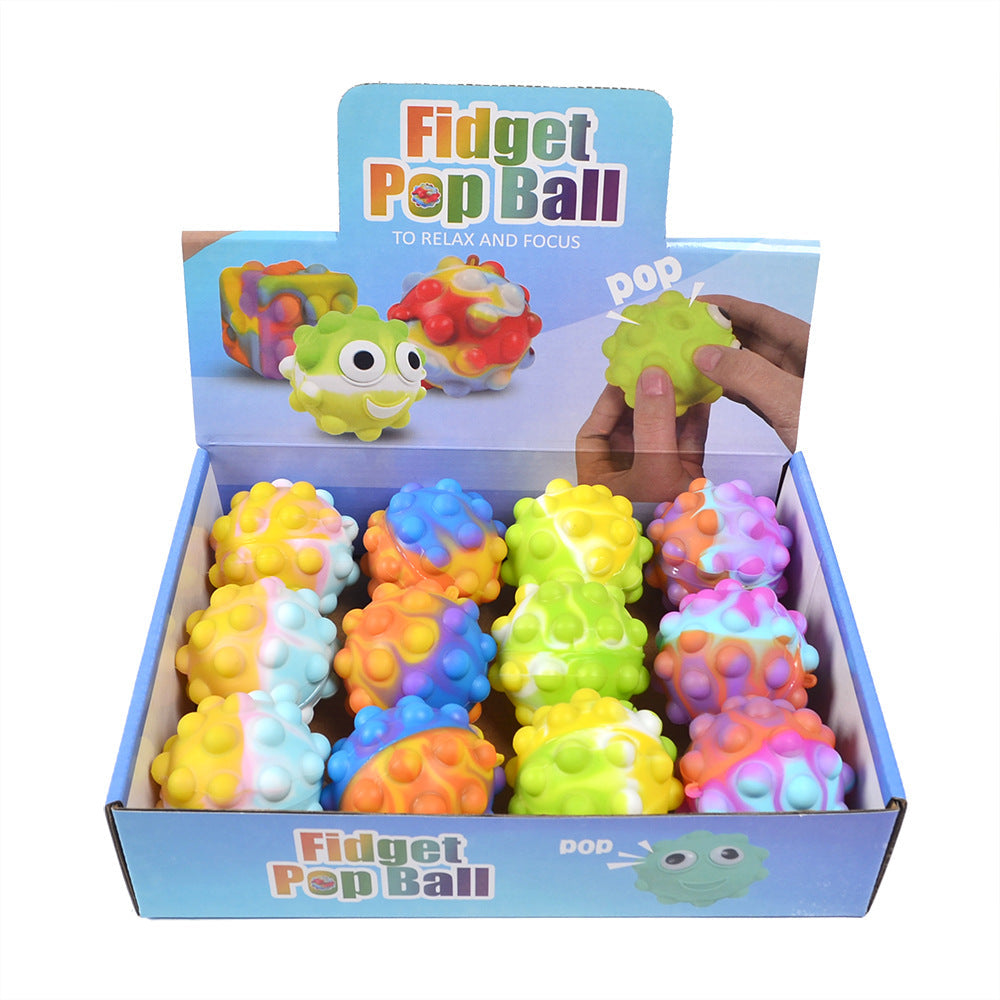 Pibi Fidget Pop Ball Squishy Toy (6.5 x 6.5 Cm) Assorted Multicolor Age- 3 Years & Above