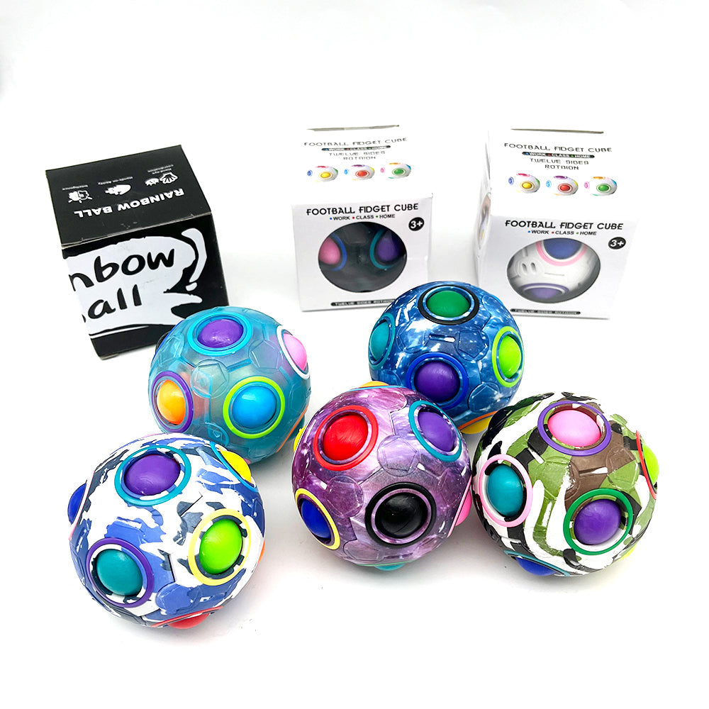 Pibi Football Fidget Cube 7X7X7Cm Multicolor Assorted Pack of 1 Age- 3 Years & Above
