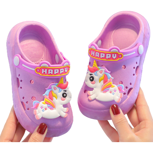 Pibi Girls Cute Unicorn Clogs Purple