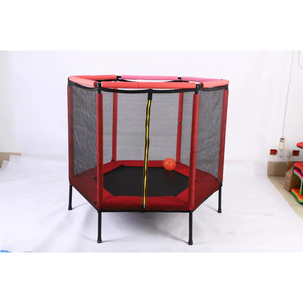 Pibi Hexagonal Jump & Bounce Trampoline 55 Inch/ 4.5 Feet Red/Black Age- 3 Years & Above